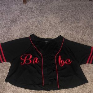 Oversized cropped jersey